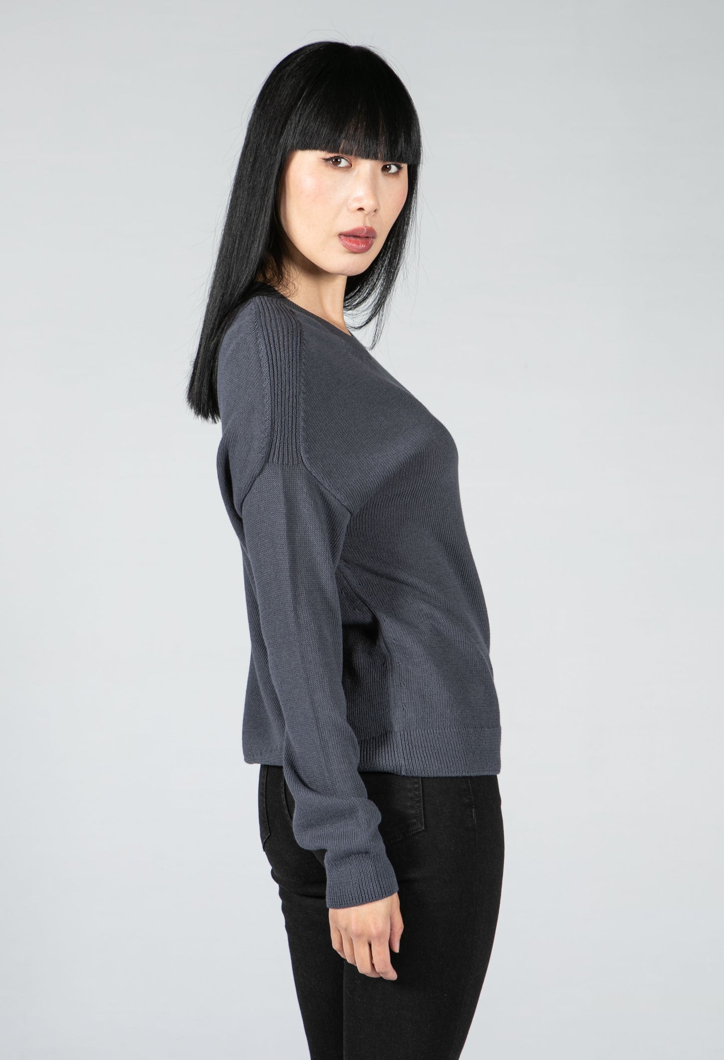 SWEATER MADE OF ORGANIC COTTON IN INDIGO