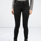 STRETCH SKINNY FIT MID WAIST JEANS IN BLACK NIGHT