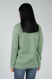 CARDIGAN MADE OF ORGANIC COTTON IN SAGE GREEN