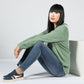 CARDIGAN MADE OF ORGANIC COTTON IN SAGE GREEN