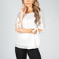 Shimmer Scoop Neck Blouse in White Gold