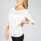 Shimmer Scoop Neck Blouse in White Gold