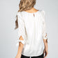 Shimmer Scoop Neck Blouse in White Gold