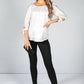 Shimmer Scoop Neck Blouse in White Gold