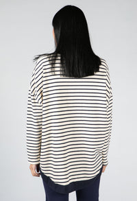 Navy and Cream Striped Top