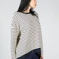 Navy and Cream Striped Top