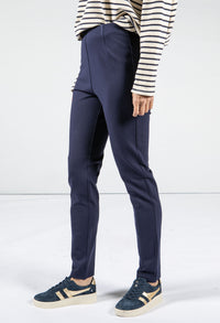 NAVY SLIM LEG PULL ON TROUSERS