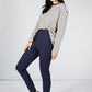 NAVY SLIM LEG PULL ON TROUSERS