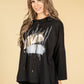 Metallic Motif Hoodie in Black