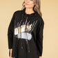 Metallic Motif Hoodie in Black