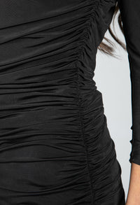 Chic Ruched Top in Black