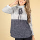 Stand-Up Collar Block Knit Jumper in Navy