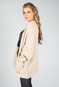 Cosy Chunky Knit Cardigan in Beige