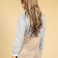 Stand-Up Collar Block Knit Jumper in Latte