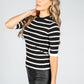 Black Stripe Knit with Button Detail