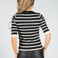 Black Stripe Knit with Button Detail