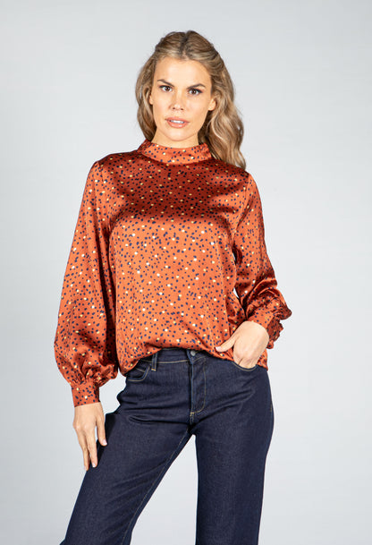 Copper Dotted Blouse