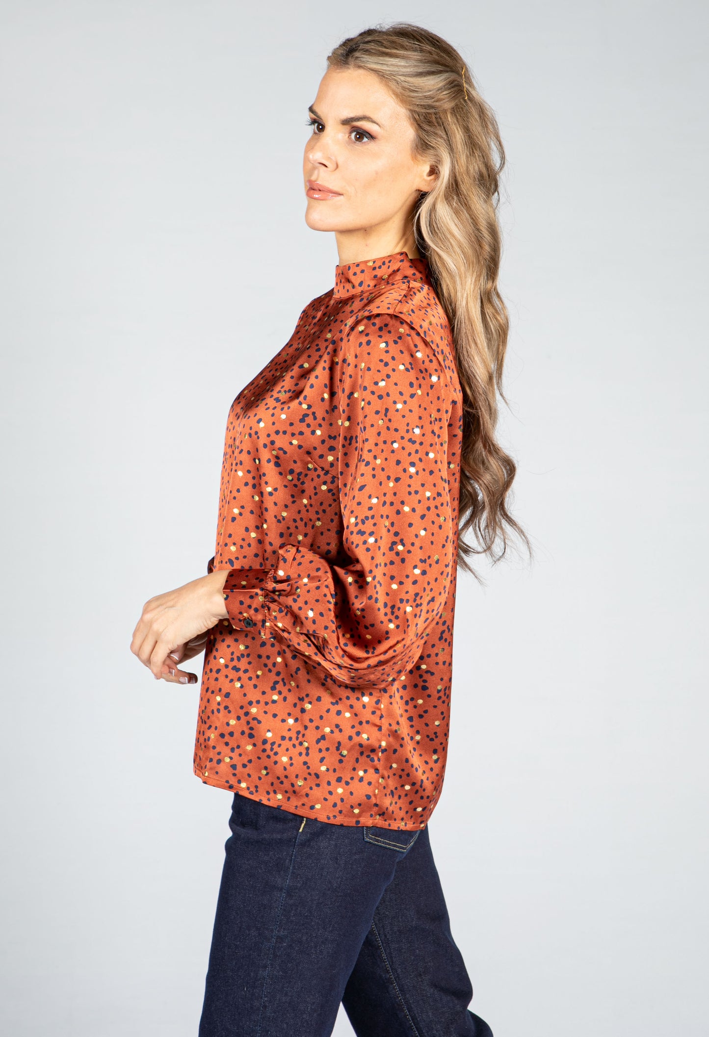 Copper Dotted Blouse