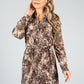 Snake Skin Printed Shirt Dress