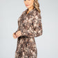 Snake Skin Printed Shirt Dress