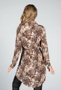 Snake Skin Printed Shirt Dress