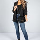 Rushed 3/4 Length Sleeve Blazer in Black