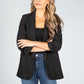 Rushed 3/4 Length Sleeve Blazer in Black