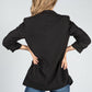 Rushed 3/4 Length Sleeve Blazer in Black