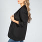 Rushed 3/4 Length Sleeve Blazer in Black