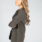 Rushed 3/4 Length Sleeve Blazer in Khaki