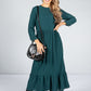 Forest Green Smock Style Dress