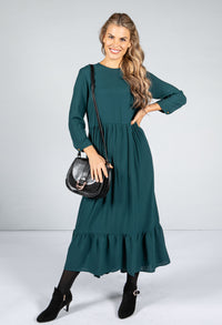 Forest Green Smock Style Dress