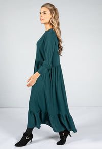 Forest Green Smock Style Dress