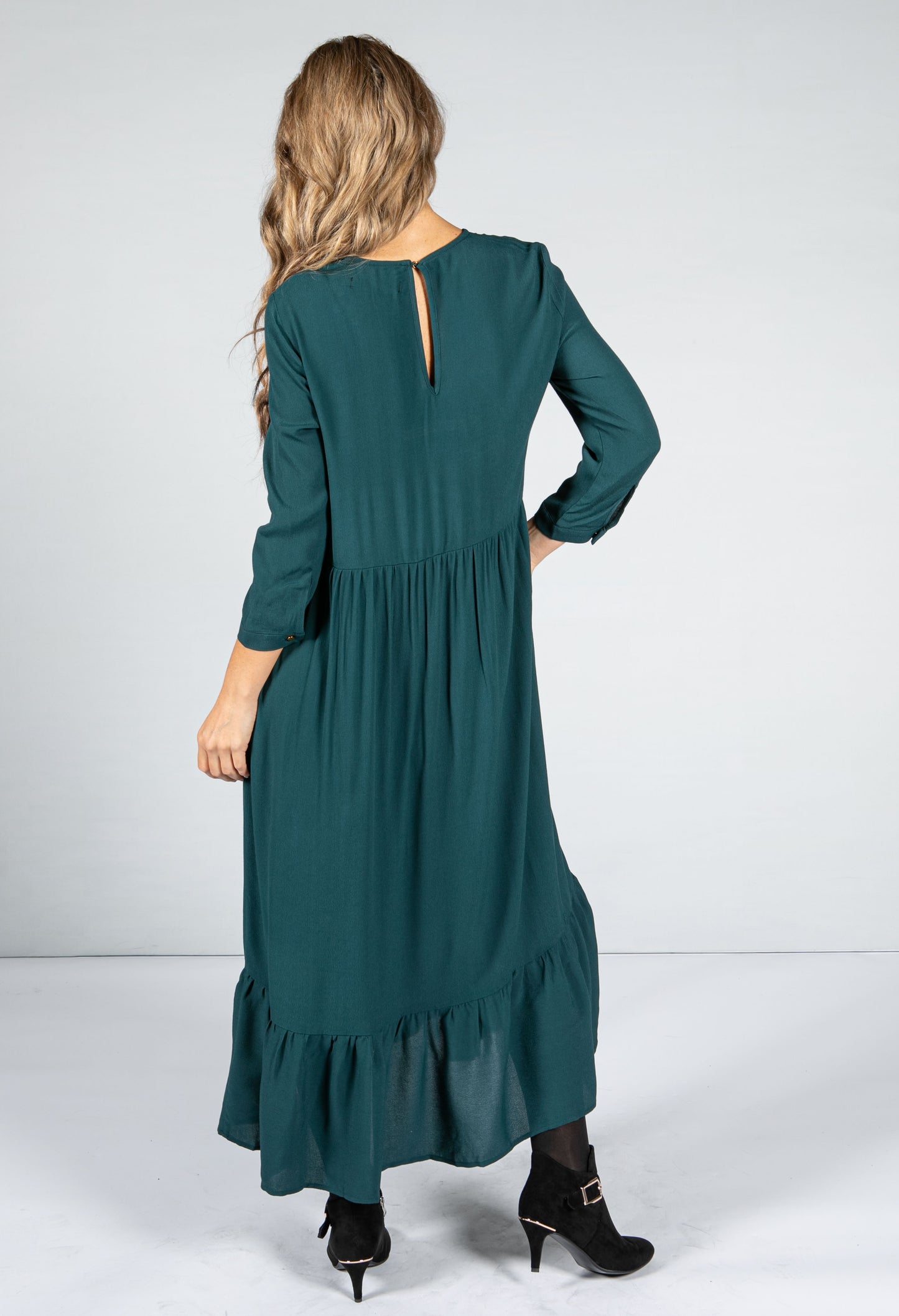 Forest Green Smock Style Dress