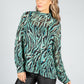 Golden Tiger Stripe Blouse in Sage