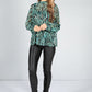 Golden Tiger Stripe Blouse in Sage