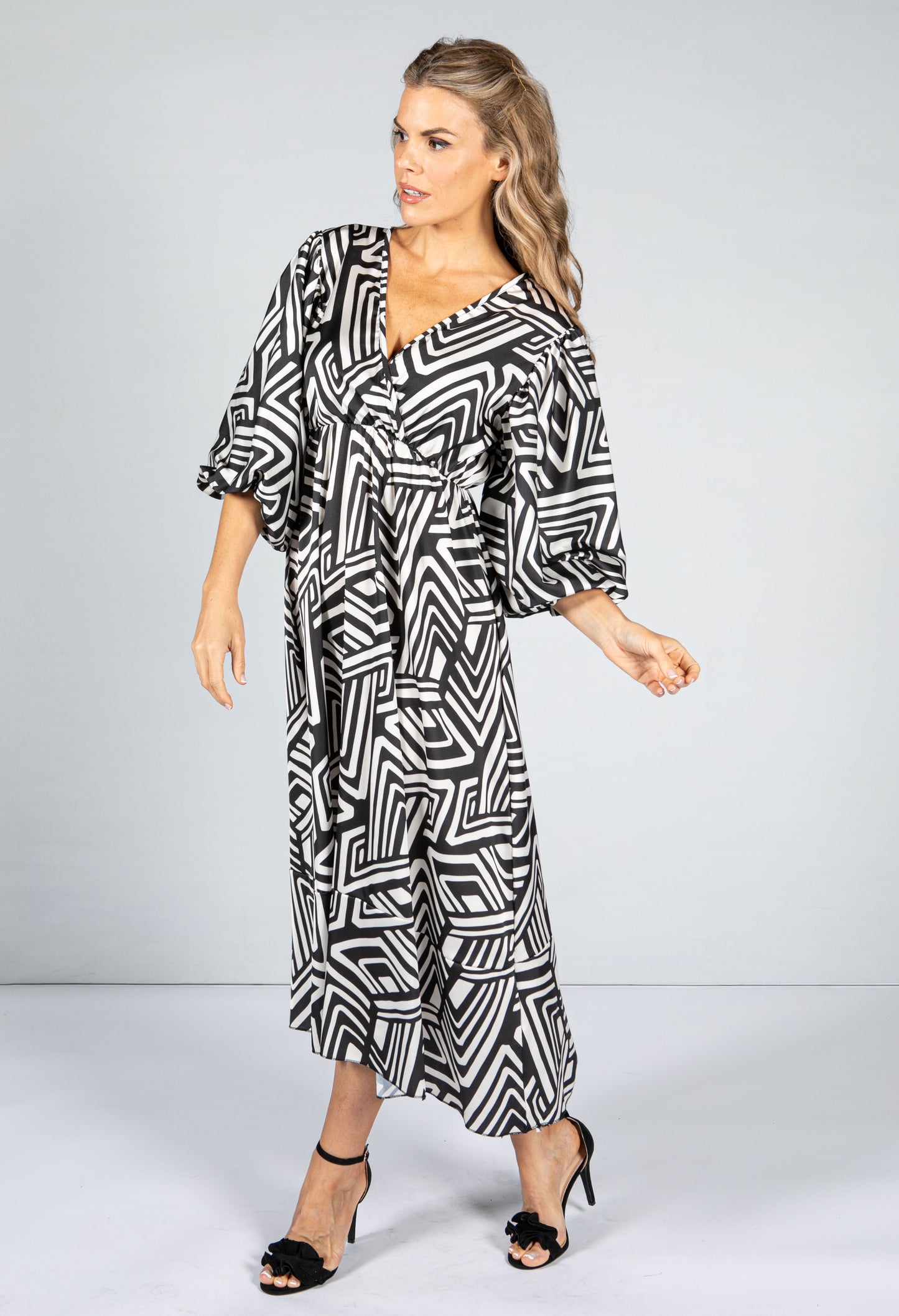 Zebra Printed Midi Dress