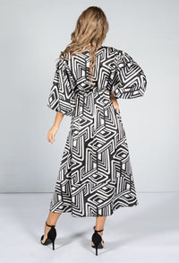 Zebra Printed Midi Dress