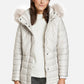 QUILTED JACKET WITH A FAUX FUR HOOD