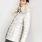 QUILTED JACKET WITH A FAUX FUR HOOD