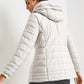 QUILTED JACKET WITH A FAUX FUR HOOD