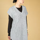 Oversized Cable Knit Sweater Vest in Cool Grey