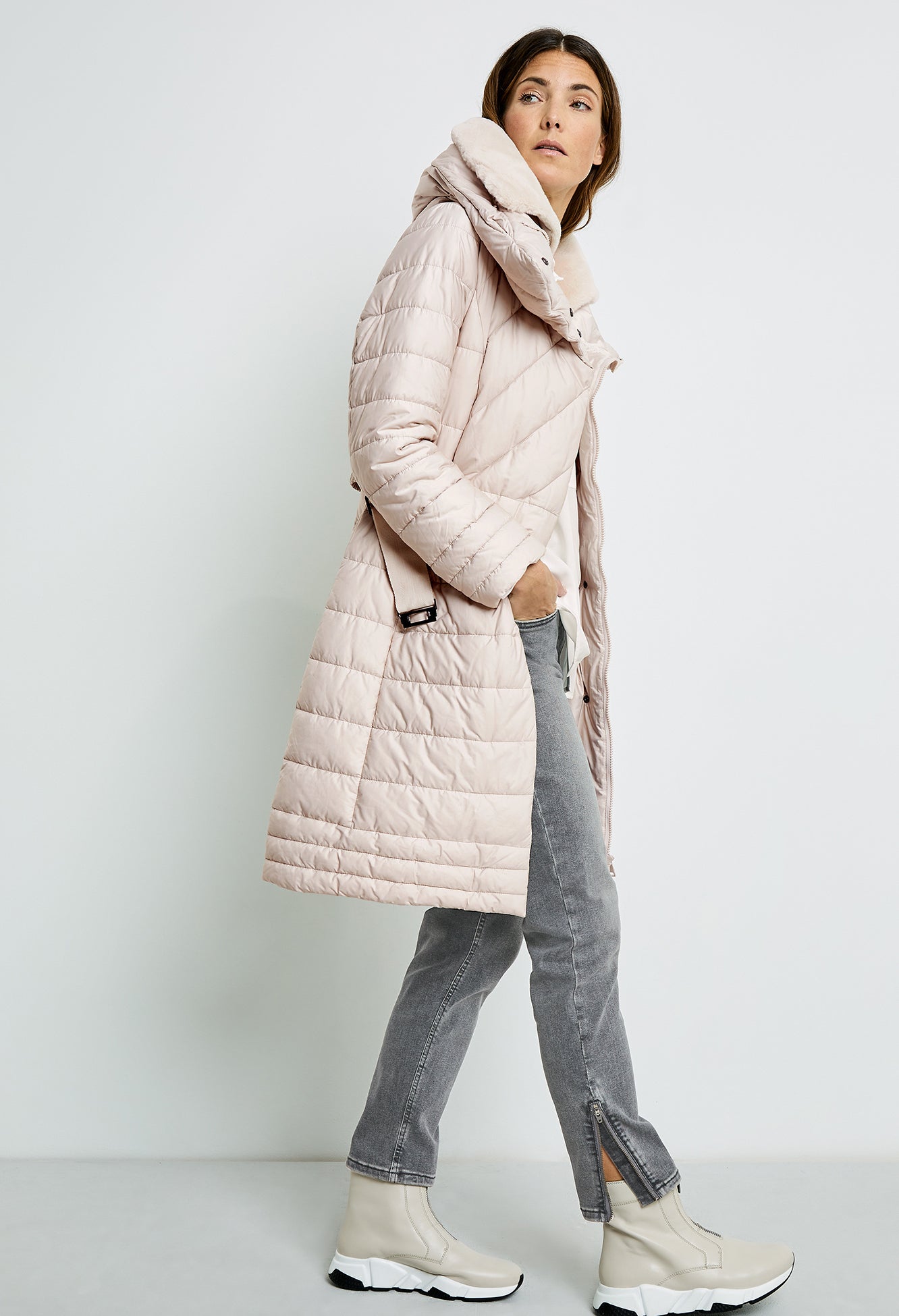 Detachable Faux Fur collared Coat