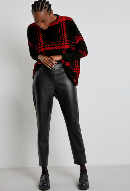 Slim-Fitting Trousers in Faux Leather