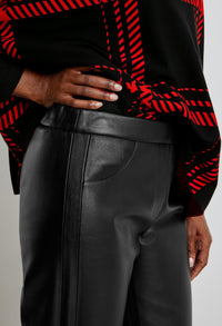 Slim-Fitting Trousers in Faux Leather