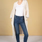 Midi Length Knit Cardigan in Light Beige