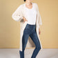 Midi Length Knit Cardigan in Light Beige