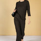 Lurex Blend Fine Knit Top in Black