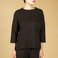 Lurex Blend Fine Knit Top in Black