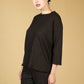 Lurex Blend Fine Knit Top in Black